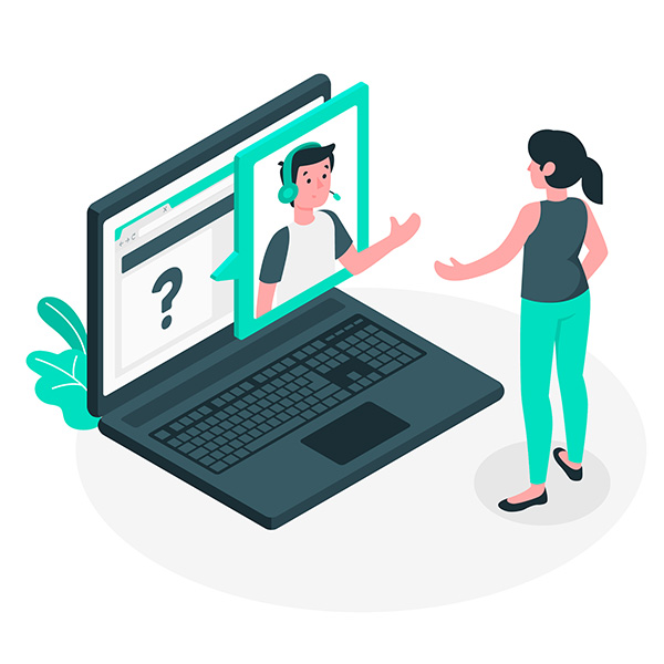 mujer en teletrabajo